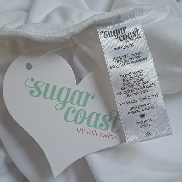 Lolli Sugar Coast Women's Ruffled One Piece Swimsuit - White - XS - Picture 9 of 9